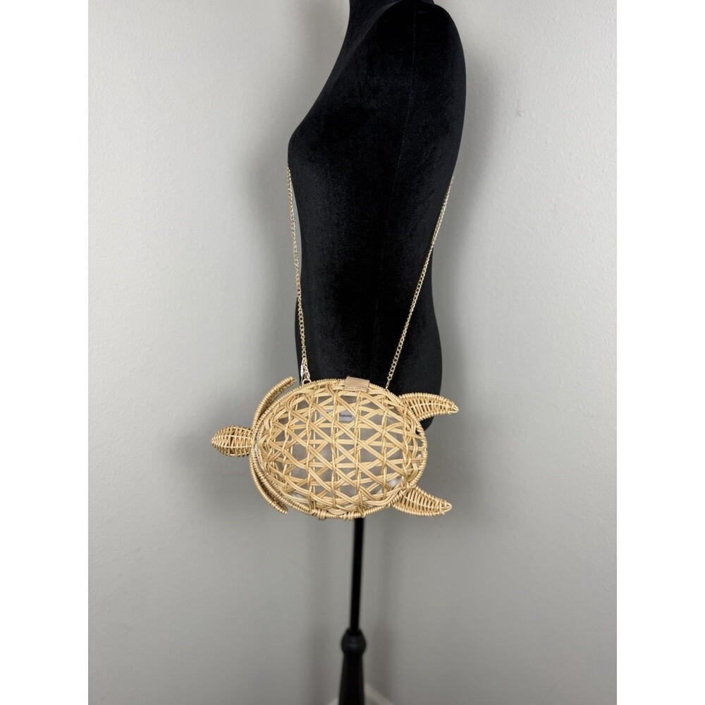 Tommy Bahama Woven Sea Turtle Crossbody Bag Natural Straw Viral Beach Purse NWT